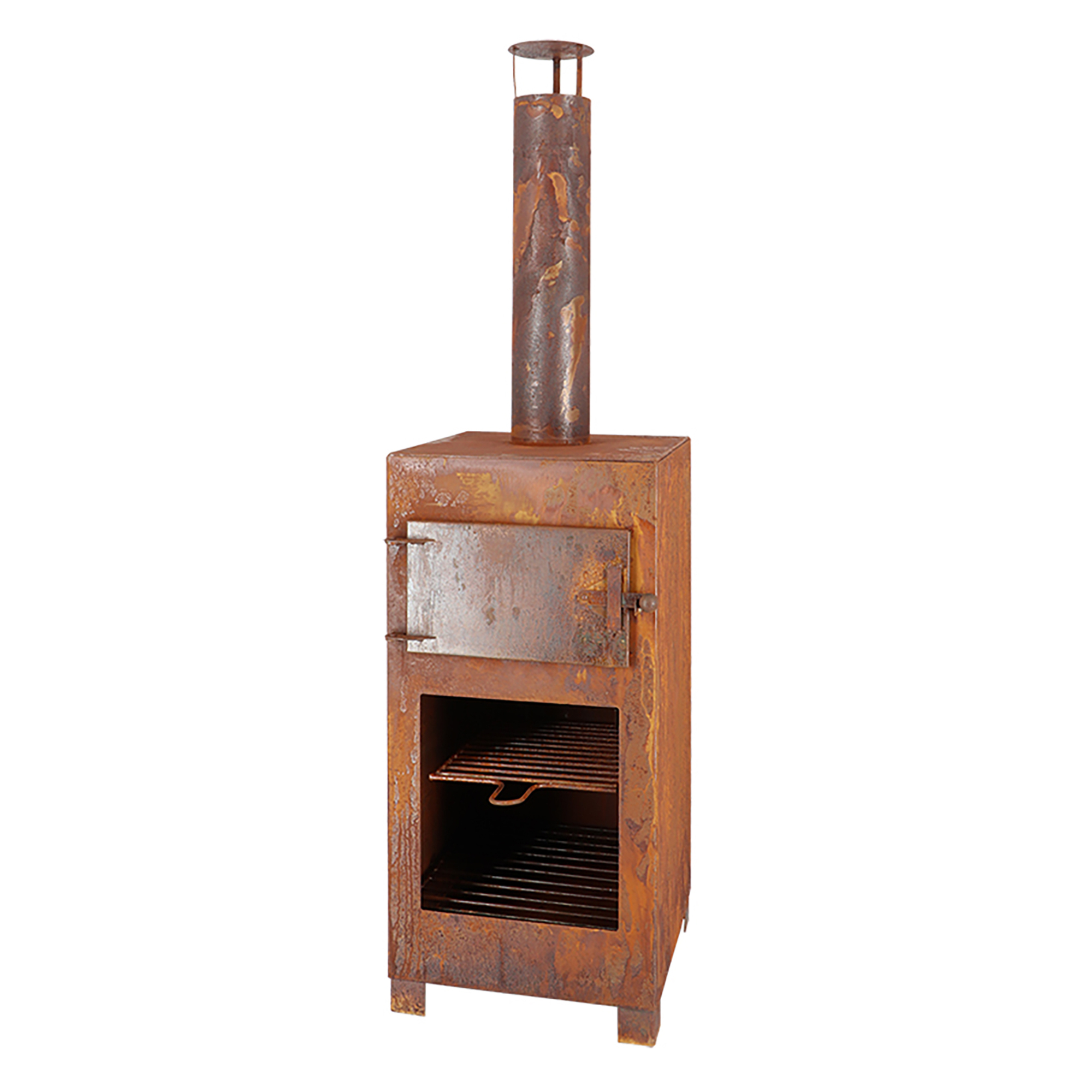 Esschert Design, Terrace Heater w/Pizza Oven, Steel, Rust - Medium, Model# FF515